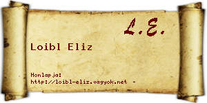 Loibl Eliz névjegykártya